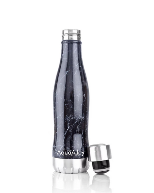 Vattenflaska - Black Marble, 400ml